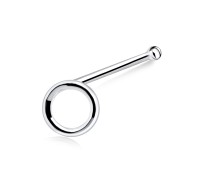Ring Shaped Silver Bone Nose Stud NSKD-41